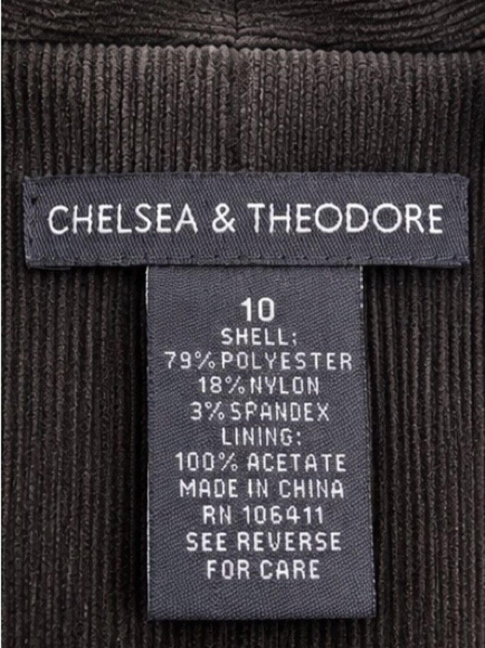 Chelsea & Theodore Gray Corduroy Military Corset Blazer Jacket Size 10 - Picture 3 of 9